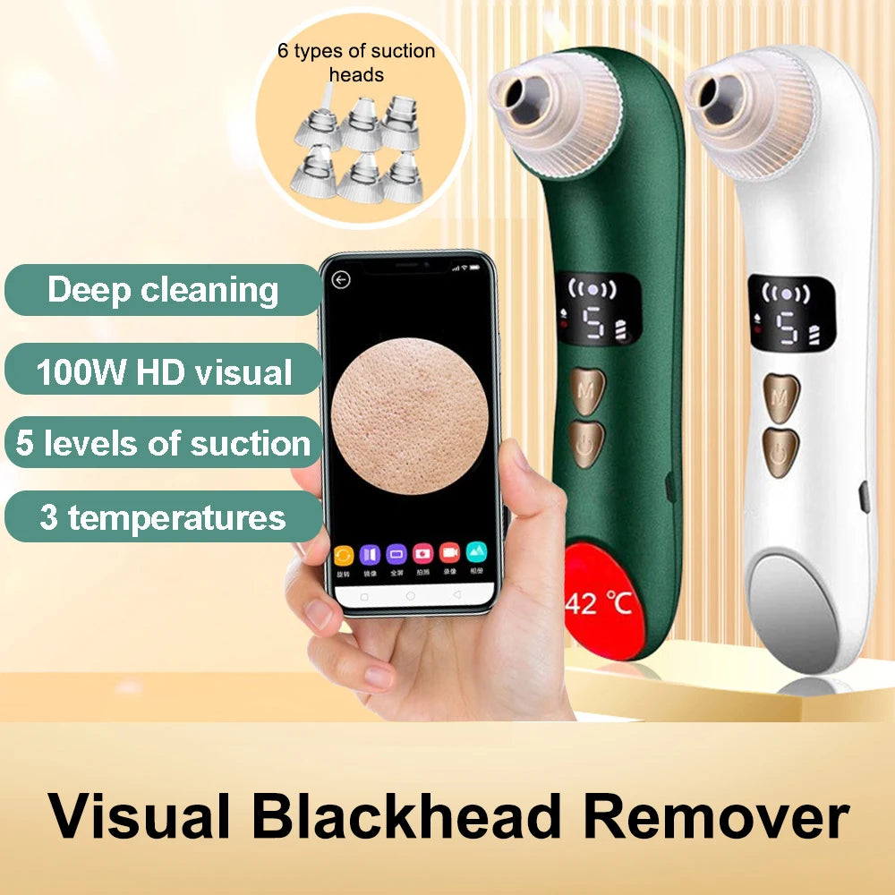 Electric Blackhead Remover & Pore Cleaner – Heated Facial Skin Care Tool for Acne and Dead Skin Removal