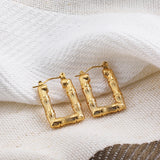 Gold-Plated Stainless Steel Geometric Hoop Earrings – Waterproof & Tarnish-Resistant