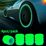 Glow-in-the-Dark Multi-Color Tire Valve Caps – Fluorescent Stem Covers for Cars, Motorcycles & Bicycles