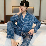 Men’s Silk Satin Pajama Set – Lightweight Luxury Sleepwear with Turn-Down Collar