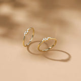 Alianza de boda Trumium de 1,5 mm con circonita cúbica bañada en oro de 14 quilates en plata de ley 925: anillo de compromiso delicado y apilable para mujer
