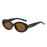 Y2K Oval Steampunk Sunglasses – Retro Vintage Shades for Men & Women