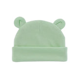 Autumn Winter Baby Hat Comfortable Solid Color Hats Cute Ear Shape Cotton Cap Newborn Photography Props 0 -1 Infant Bonnet Items