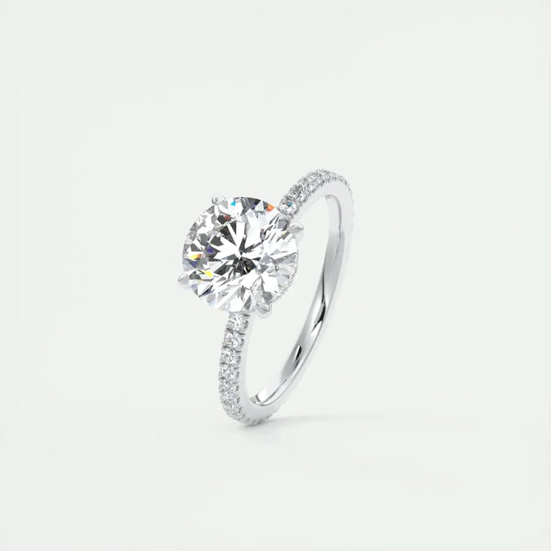 2 Carat Moissanite Engagement Ring – 925 Sterling Silver Solitaire with GRA Certificate