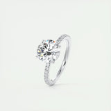 2 Carat Moissanite Engagement Ring – 925 Sterling Silver Solitaire with GRA Certificate