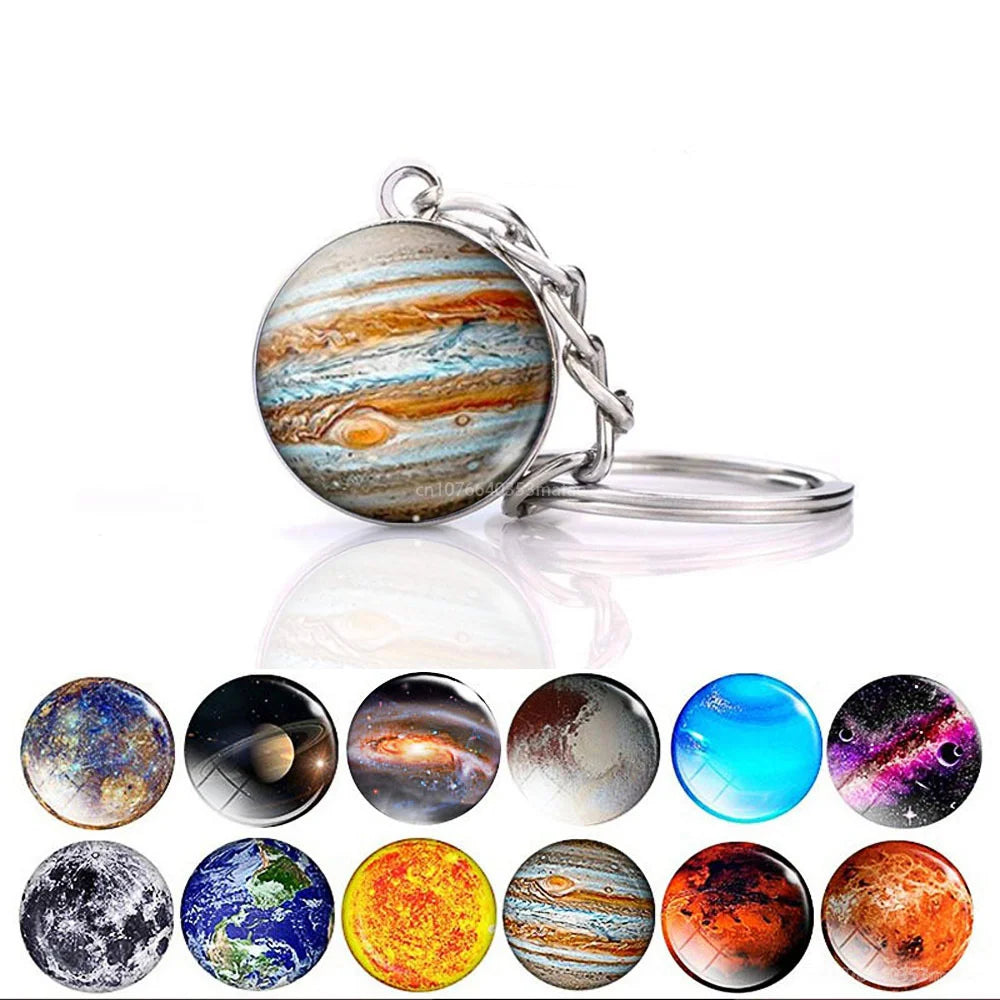 Luminous Galaxy Planet Keychain – Glow in the Dark Solar System Charm