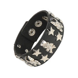 Vintage Punk Star Chain Leather Bracelet – Stylish Geometric Design for Men and Women