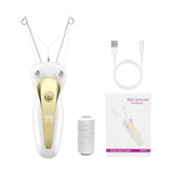 Mini Electric Facial Hair Remover - Cotton Thread Epilator for Women with LED Display