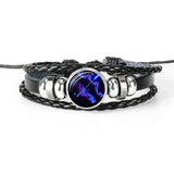 Luminous Zodiac Charm Leather Bracelet