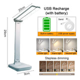 Rechargeable LED Desk Lamp with Touch Control and Adjustable Brightness