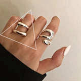 925 Sterling Silver Irregular Geometric Ring – Minimalist Jewelry for Women