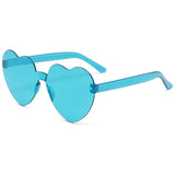 Gafas de sol gruesas sin marco en forma de corazón: modernas gafas de sol de fiesta con forma de corazón de melocotón