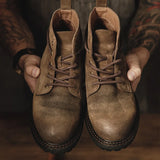 Men’s Ankle High Cow Suede Desert Boots – Winter Lace-Up Casual Footwear