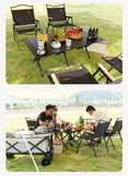 Foldable Carbon Steel Camping Chair with Oxford Fabric and Wooden Armrests