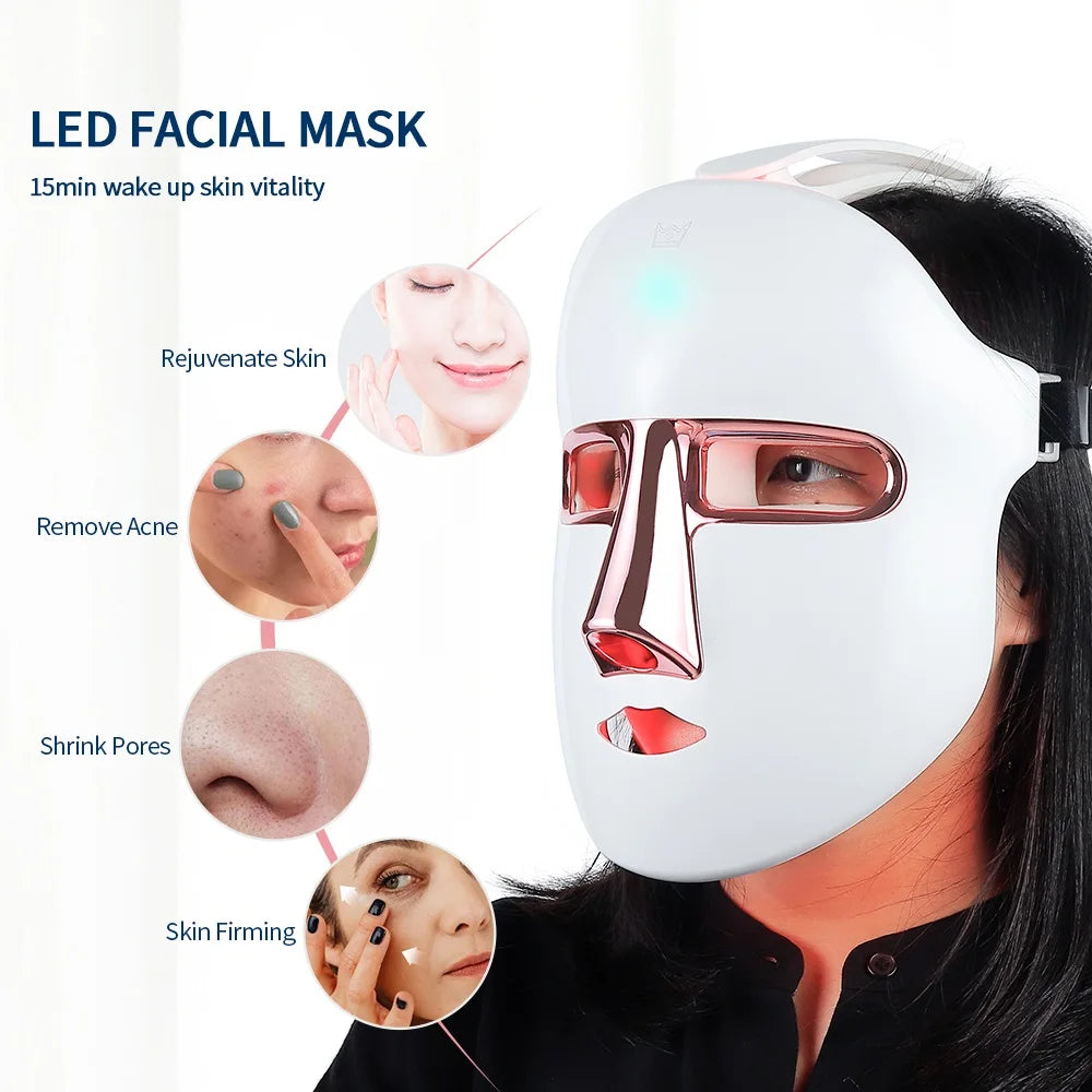 7 Color LED Face Mask for Skin Rejuvenation & Anti-Aging Therapy