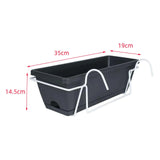 Hanging Balcony Railing Planter with Tray and Rack for Outdoor Gardening