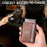 Premium Cowhide Leather Wallet – Short Organizer Wallet for Men & Women with Interior Slot Pocket
