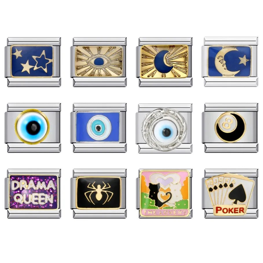 Pulsera de acero inoxidable con dijes de moda: joyería unisex elegante para cualquier ocasión