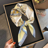 Luxury 70×70cm Silk Square Scarf – Elegant Satin Hairband & Neckerchief