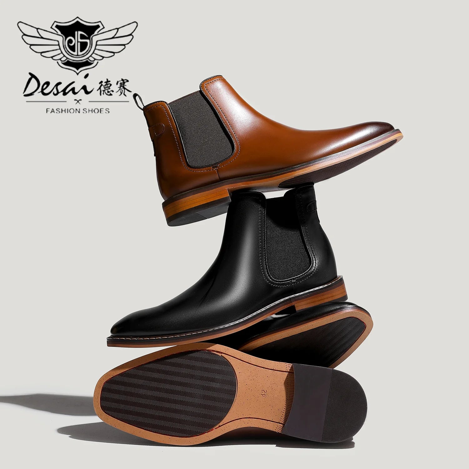 Men’s Genuine Leather Chelsea Boots – Waterproof Winter Ankle Boots with Pigskin Lining