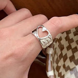 925 Sterling Silver Open Heart Ring – Minimalist & Elegant Jewelry for Women