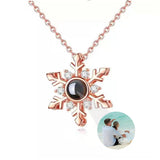 Personalized Photo Projection Necklace with Rose Pendant