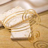 Adjustable Geometric Gold Arm Cuff Bracelet for Women