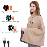 USB Heated Wearable Blanket – Machine Washable, 3-Temperature Level Shawl for Home, Office & Travel
