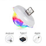 USB Car Ambient LED Light - RGB Music Sync Party Light with Multi-Interface