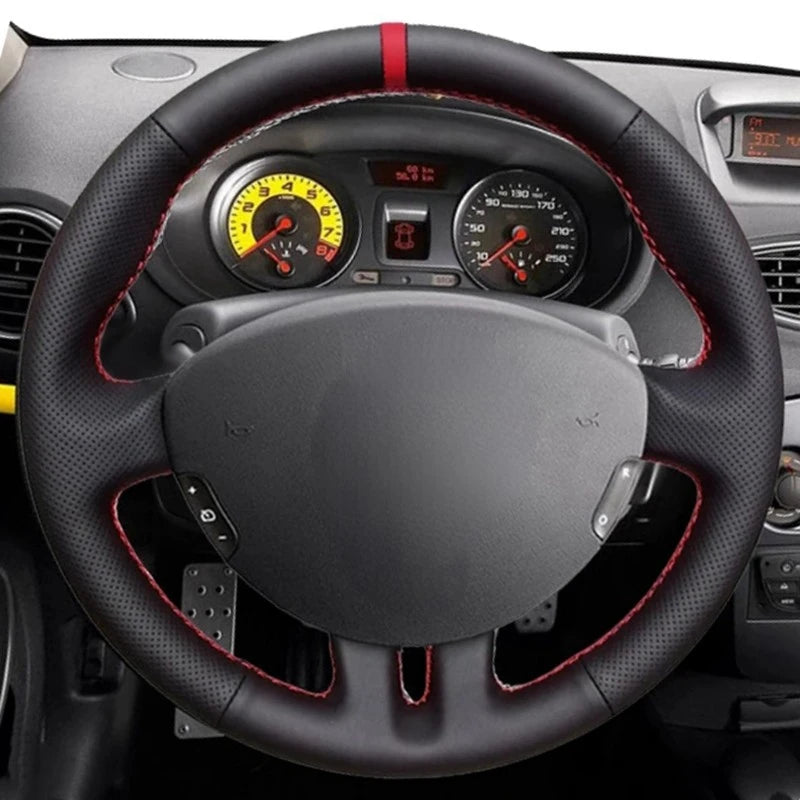 Premium Microfiber Leather Steering Wheel Cover - Breathable, Comfortable, Durable, DIY Installation