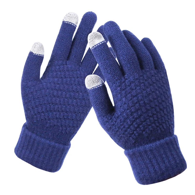 1Pair Women Touch Screen Winter Gloves Autumn Winter Warm Thick Gloves Touch Screen Skiing Gloves Casual Windproof Glove Girls A