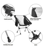 Ultralight Foldable Aluminum Camping Chair – Portable Outdoor Seat with Mesh Panels