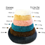 Plush Donut Cat Bed - Super Soft Washable Pet Nest (5 Sizes, 20 Colors)