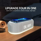 3-in-1 Wireless Charging Pad – Fast 15W Charger with Alarm Clock, LED Light & Thermometer