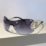 Gafas de sol sin montura KLASSNUM Y2K: lentes con degradado elegantes para mujeres