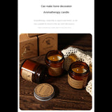 Vela perfumada sin humo: elegante vaso de vidrio marrón para el hogar y para regalar