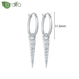 Sterling Silver Zircon Hoop Earrings for Women – Elegant Star & Heart Design