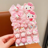 Sanrio Hair Accessories Set - 18pcs Hello Kitty, Kuromi & My Melody Hair Ties for Girls