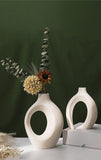 Set of 2 Hollow Nordic Ceramic Vases – Minimalist Boho Decor for a Stylish Home