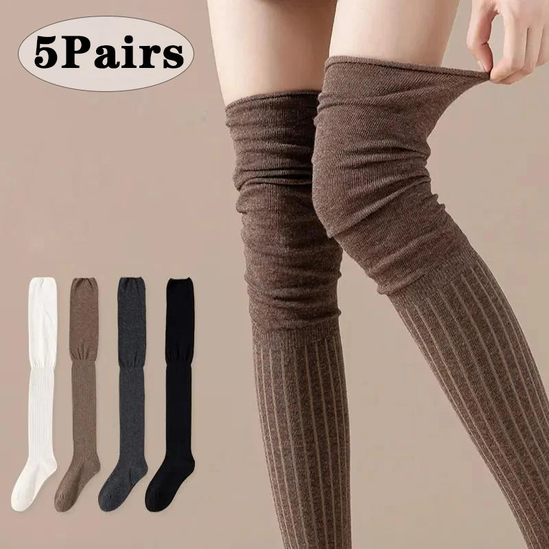 Women’s Knee-High Socks – Thin, Stretchy & Stylish Solid Color Stockings