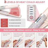 Cordless 2-in-1 Hair Curler and Straightener with Adjustable Heat & LED Display