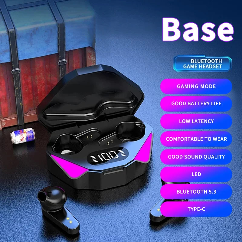 2024 TWS Gaming Earbuds - 65ms Low Latency Bluetooth Earbuds with Mic for Mobile & PC Gaming