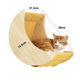 Wall-Mounted Cat Shelf with Hammock – Wooden Climbing Perch and Scratching Post for Indoor Cats