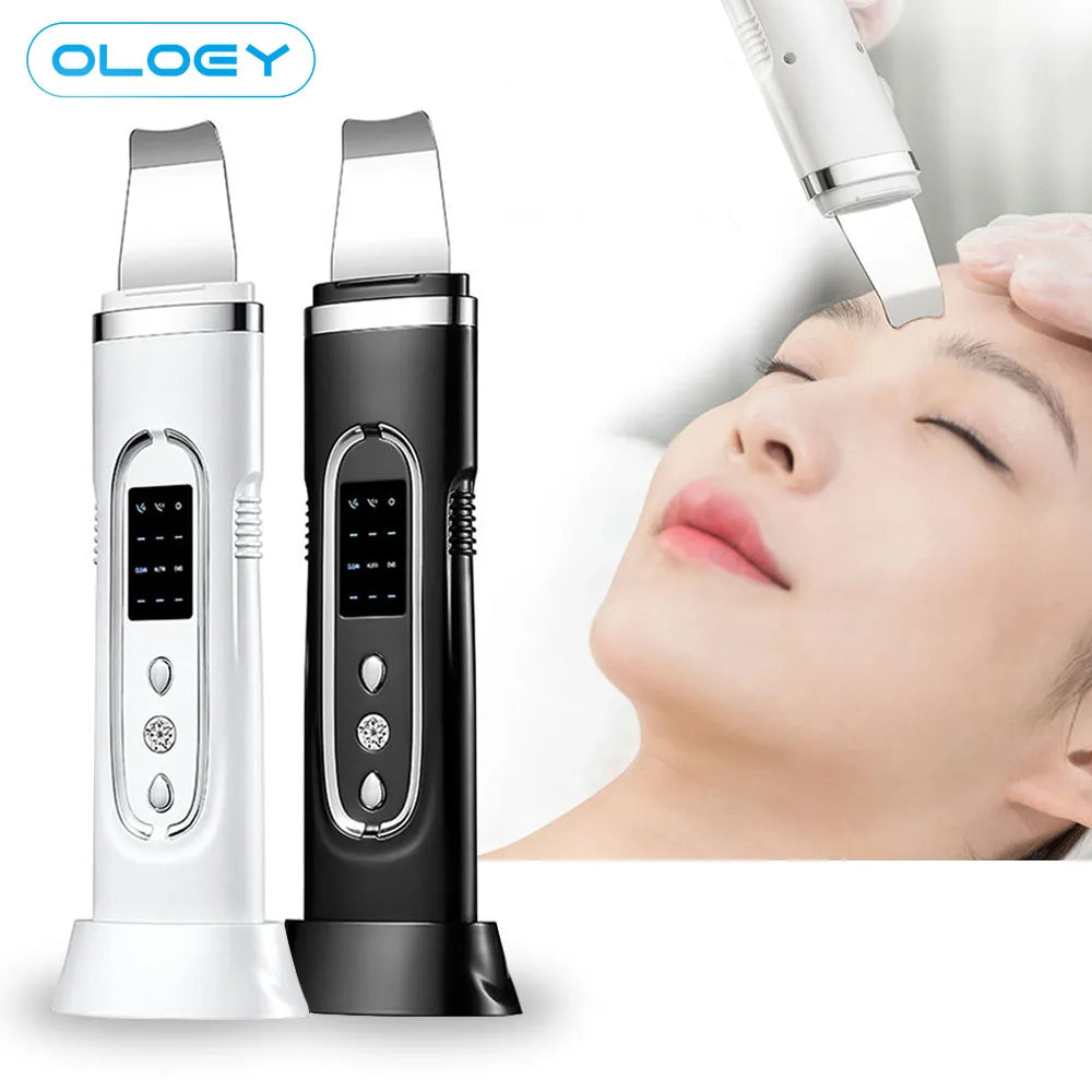 Ultrasonic Skin Scrubber & Electric Facial Pore Cleaner with EMS & Ion Technology