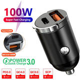 Dual USB & Type-C Fast Car Charger with Quick Charge 4.0/3.0