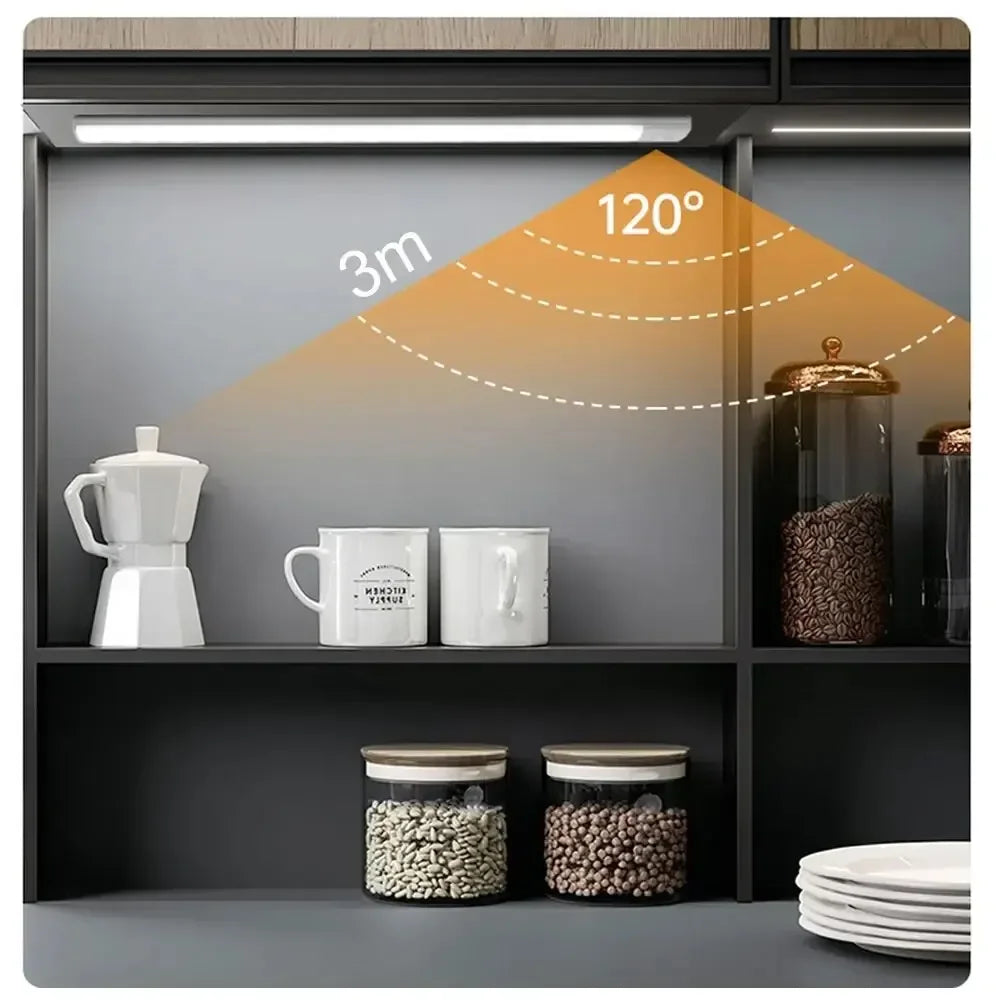 USB Rechargeable Motion Sensor LED Cabinet Light – Dimmable, 3 Color Modes