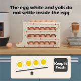 Caja de almacenamiento de huevos con ruedas automáticas - Organizador de huevos para refrigerador de 4 capas con gran capacidad | Dispensador de huevos eficiente para almacenamiento en la cocina 