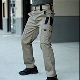 Men’s Casual Cargo Pants – All-Season Polyester Workwear with Multi-Pocket Design