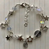 Pulsera con cuentas de estrella y dados de 8 bolas: estilo gótico Y2K atrevido para mujeres