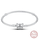 925 Sterling Silver Charm Bracelet for Women – Heart, Star, Moon & More